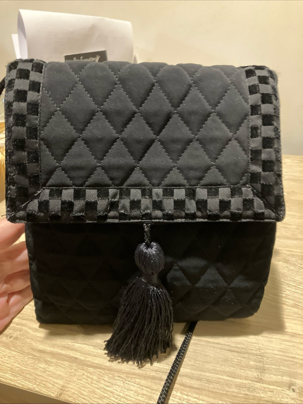 Vera Bradley Quilted Tassel Crossbody Bag - Black